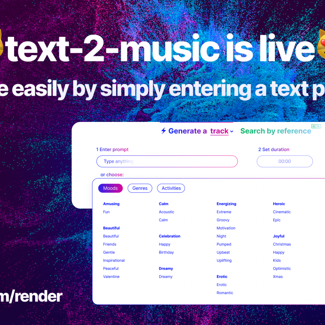 Mubert launches Text-to-Music interface – a completely new way to generate music from a single text prompt — MUBERT | Blog