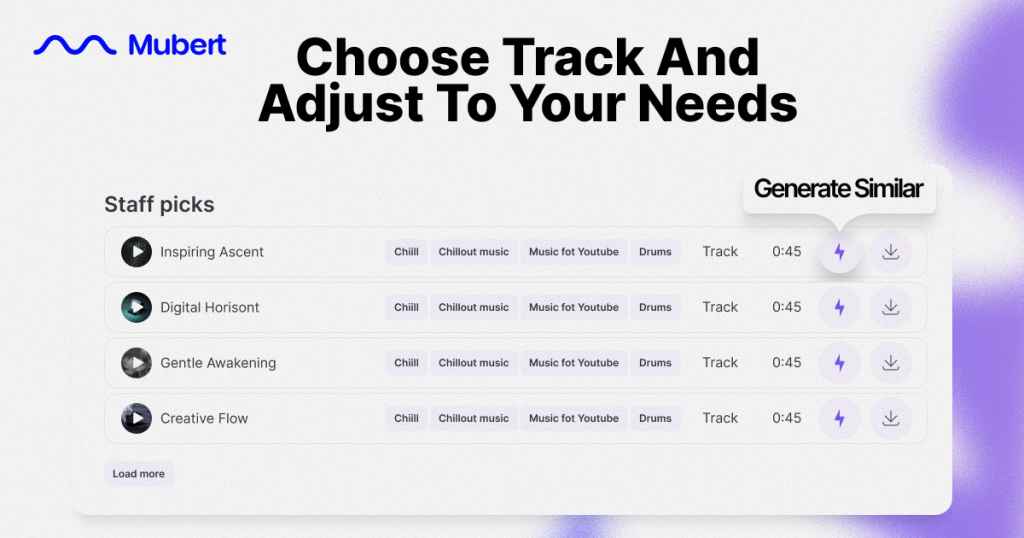 Choose track and adjust to your needs