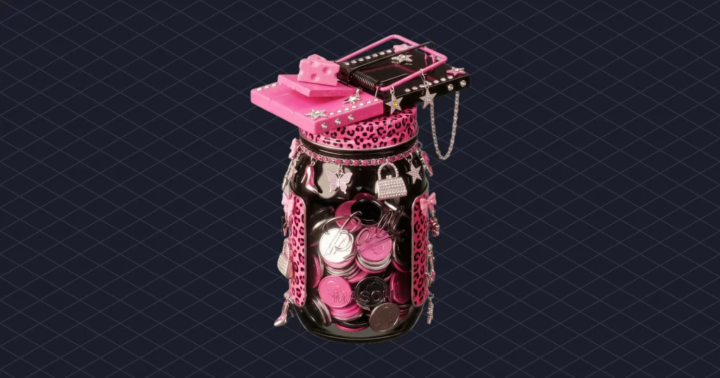 Kick Pays 95 Then the Fine Print Starts Counting illustration 2 dark – Mubert Glass jar full of coins with a loaded mousetrap balanced on the lid