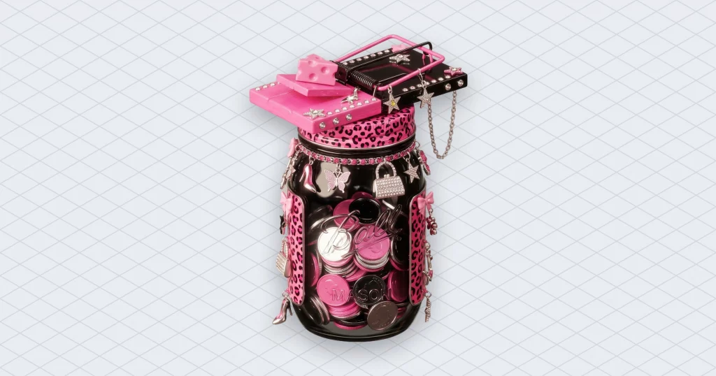 Kick Pays 95 Then the Fine Print Starts Counting illustration 2 – Mubert Glass jar full of coins with a loaded mousetrap balanced on the lid
