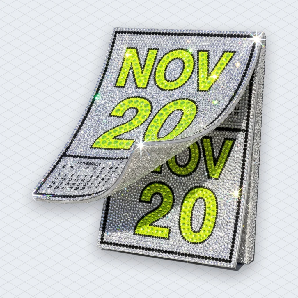 Calendar page for November 20 being peeled off a wall by a hand, revealing another identical November 20 page underneath
