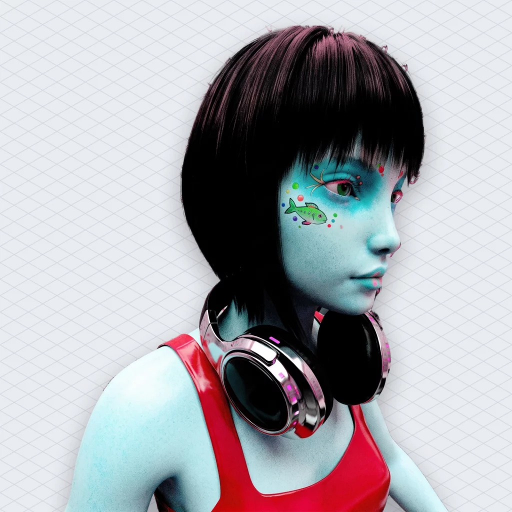 Playtester with headphones around their neck, eyes twitching, as the same short loop icon repeats in a long chain across the wall behind them like wallpaper